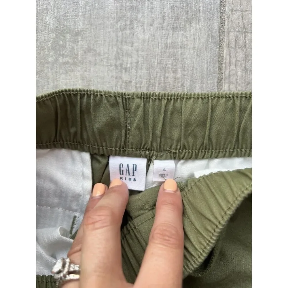 GAP Kids Boy Drawstring Elastic Shorts Pull-On Cactus Cargo Zip Pocket NEW S 6-7